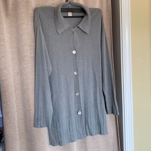 Grey Shell Button J Jill Sweater